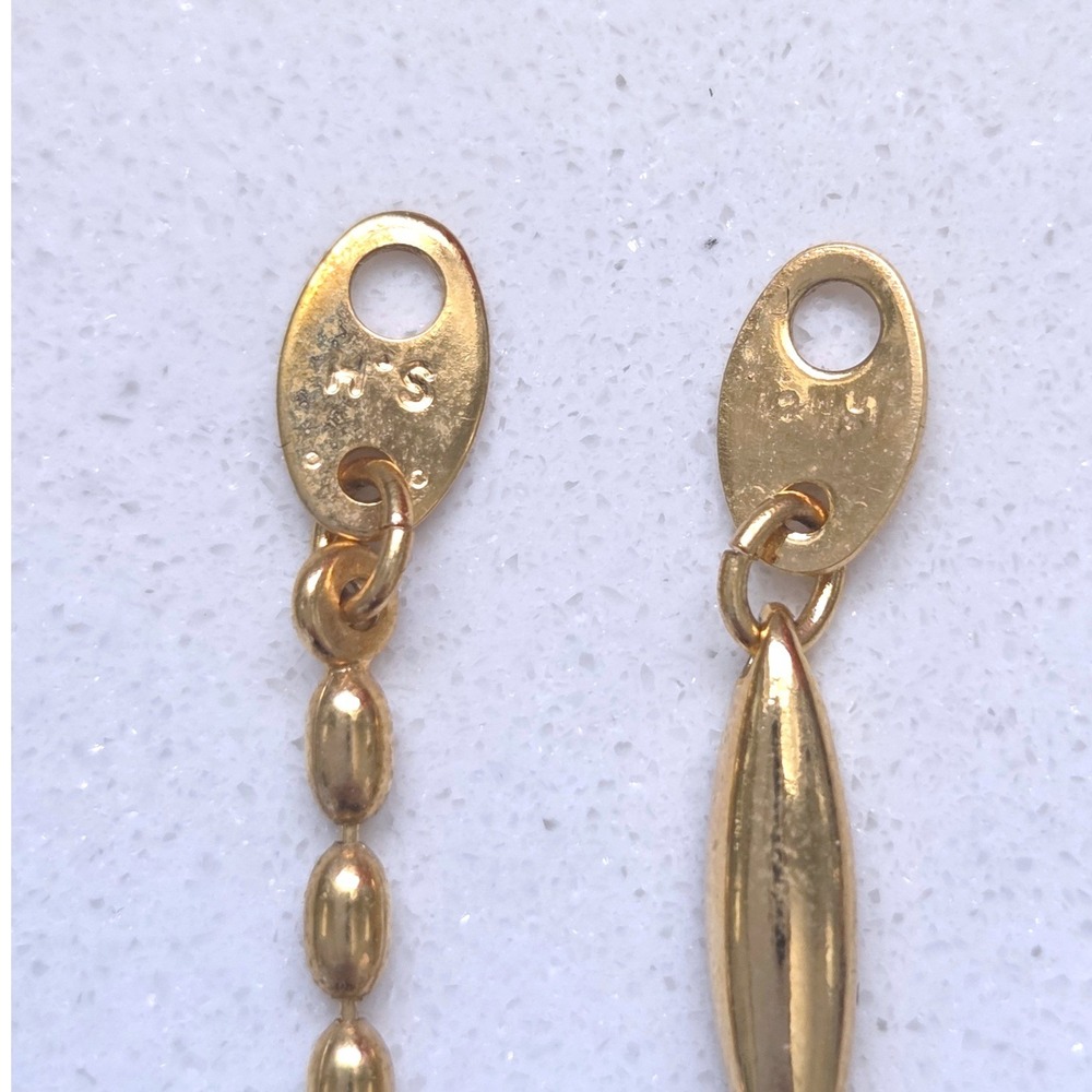 VTG Avon 90s Gold Tone Bracelet Set Rice Bead and Marquise Link 7.25" Daily Wear - Picture 4 of 5